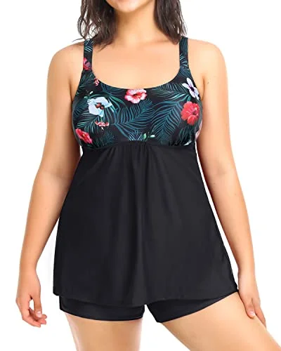 Plus Size Two Piece Tankini Swimsuits for Women Tummy Control Bathing Suits