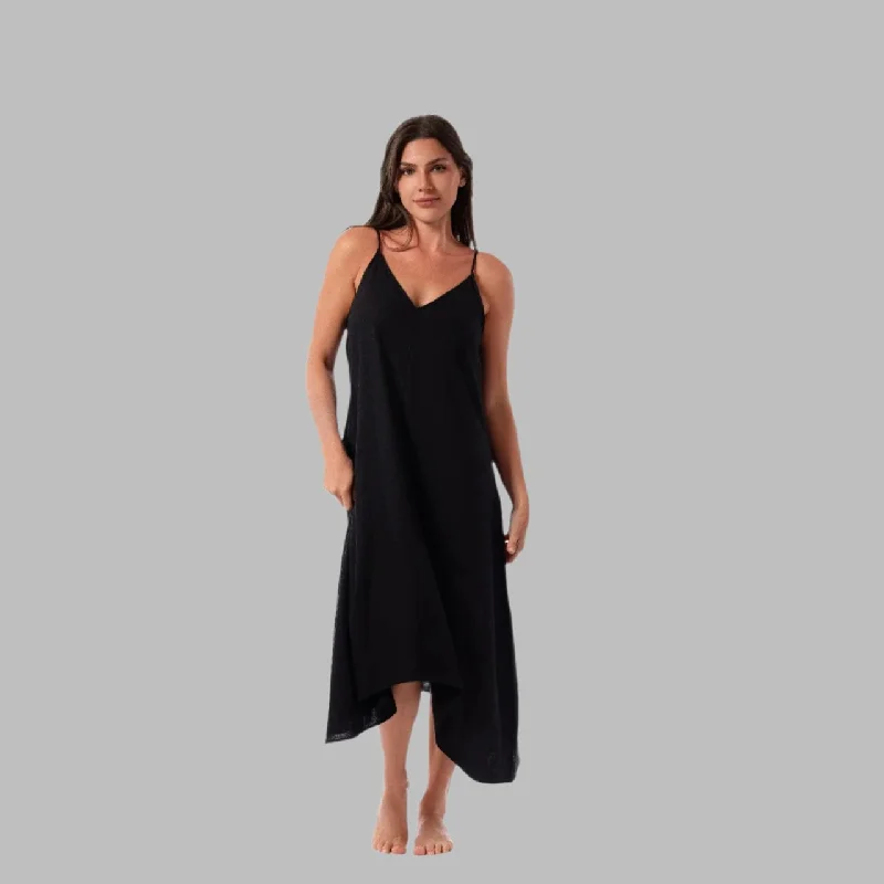 ROYAL BLACK MAGGIE SCARF DRESS