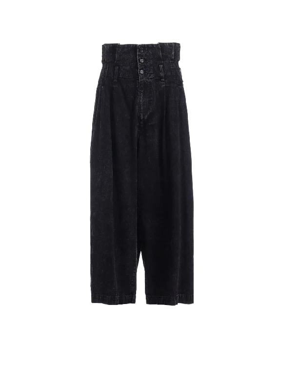 POWDER BLEACH HIGH-WAIST CROPPED PANTS