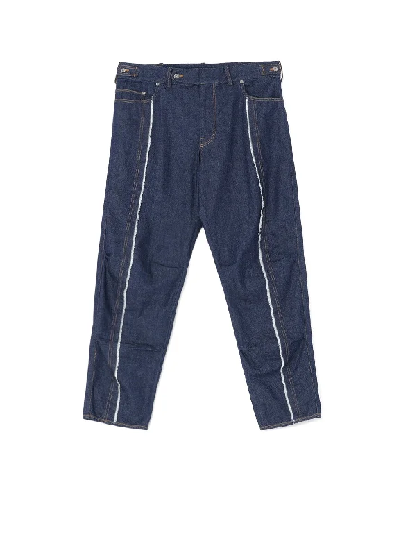 8OZ DENIM PANTS WITH RIPPED LINE DETAIL