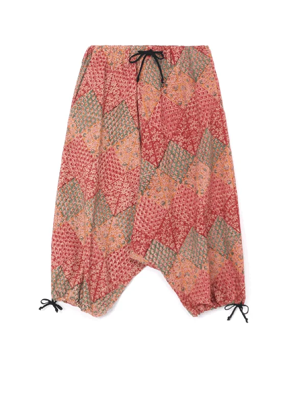 INDIAN BLOCK PRINTED BOTANICAL PATTERN BALLOON SARUEL PANTS