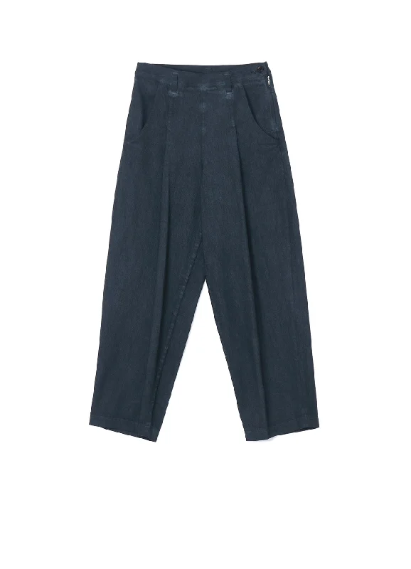 8oz DENIM SIDE SLIT SINGLE PLEATED PANTS